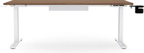 Elektrický stôl s nastaviteľnou výškou ergonomický biely/orech,1600x800 mm: ARIA