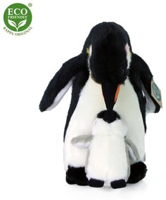 Plyšový tučniak s mláďaťom 22 cm ECO-FRIENDLY