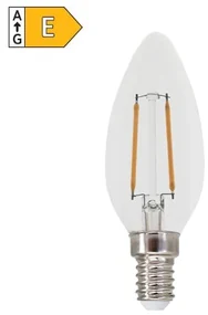 Diolamp LED Filament Candle žiarovka číra C35 2W/230V/E14/4000K/260Lm/360°
