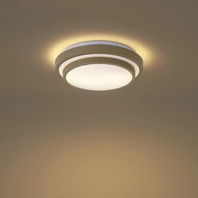 Moderné stropné svietidlo sivohnedé s bielou farbou 34 cm IP44 - Walden