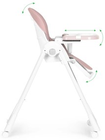 Vysoká stolička na kŕmenie, výškovo nastaviteľná PINK