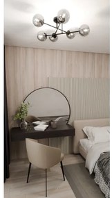 Luster na tyči ROMA 6xE14/10W/230V čierna/dymová