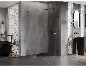 Mexen Lunar-F L, 1-krídlový sprchový kút so skladacími dverami, pravý, 100 x 70 cm, 8mm číre sklo, ružové zlato profil, 836L-100-070-60-00-P