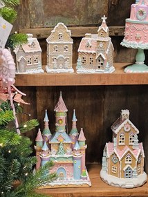 Hnedá svietiaca perníková chalúpka Gingerbread House - 12 * 9 * 20 cm / 3 * AAA