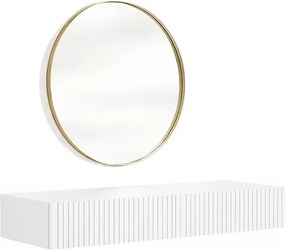 Závesný toaletný stolík Nicole so zrkadlom 60 cm - biely mat