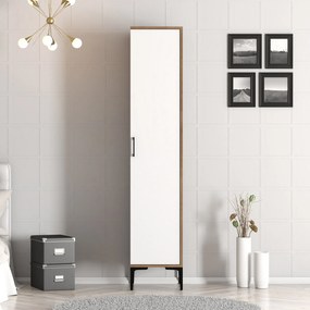 Šatníková skriňa Kiara S (orech + biela). Akcia -18%. Vlastná spoľahlivá doprava až k Vám domov. 1088408