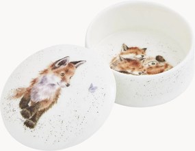 Úložná dóza z jemného kostného porcelánu Fox