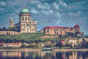 Gario Diamantové maľovanie Ostrihomská bazilika Rozmery: 60 x 40 cm, Rámovanie: Iba zrolované plátno, Diamanty: Štvorcové
