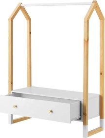 Otvorená skriňa so zásuvkou a policou