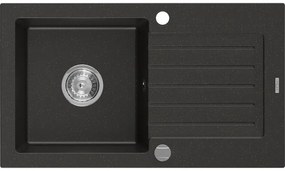 Mexen Pablo - drez granitový 75,2x43,6cm, 1-komorový, čierna-zlatá, 6510751010-75