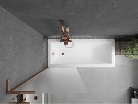 Mexen Next L, 1-krídlová vaňová zástena 70 x 150 cm, 6mm sklo námraza, ružové zlato profil, 895-070-000-03-30-60