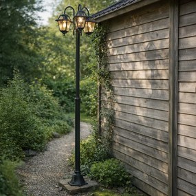 Klasická vonkajšia lampa tmavozelená 235 cm 3-svetlá IP44 - Berta