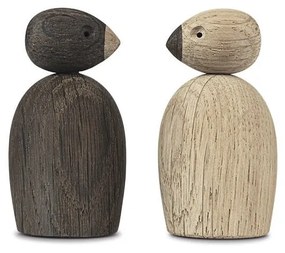 Súprava 2 sošiek z masívneho dubového dreva Kay Bojesen Denmark Pair of Sparrows