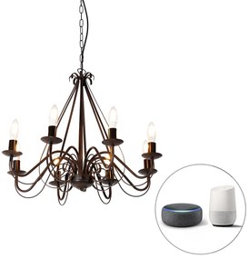 Inteligentný luster hrdzavohnedý 8-svetlo vrátane Wifi B35 - Giuseppe