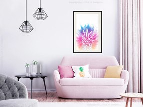 Artgeist Plagát - Colourful Pineapple [Poster] Veľkosť: 20x30, Verzia: Čierny rám