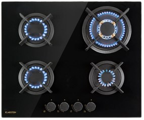 Klarstein Goldflame 4, plynová varná doska, 4 mosadzné horáky, sklokeramika