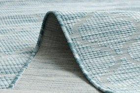 Šnúrkový behúň PATIO Sizal koniczyna marokánska, vzor 3069 morsky modrý / béžový