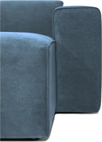 Modrý menčestrový modul pohovky (pravý roh) Sting – Scandic