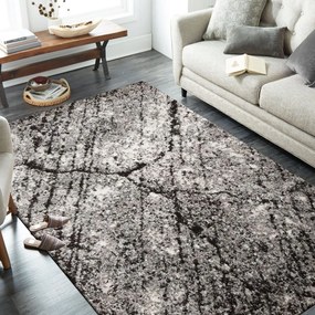 Moderný koberec s motívom mramoru hnedej farby Šírka: 60 cm | Dĺžka: 100 cm