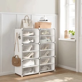 Úložné boxy na topánky biele ABO-E1033 WT (6 ks)