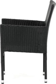 Autronic BONTEC Záhradná stolička, kov, polyratan, čierna, AZC-S2117 BK Farba: Čierna