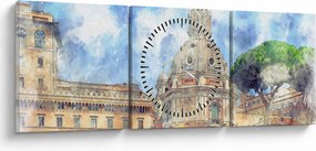 Obraz - Kostol Santa Maria di Loreto, Rím, Taliansko (s hodinami) (90x30 cm)