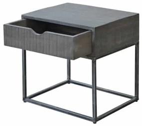 Sivý nočný stolík Iron Craft 45cm