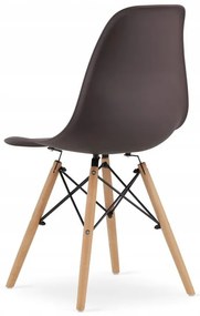 Jedálenská zostava TODI 80cm okrúhly stolový set biely + 4 stoličky OSAKA hnedé