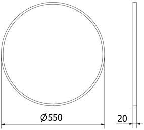 Mexen Loft, okrúhle kúpeľňové zrkadlo 55 cm, farba rámu zlatá lesklá, 9850-055-055-000-50