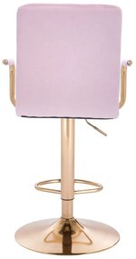 LuxuryForm DESIGN Barová stolička VERONA GOLD VELUR na zlatom tanieri - levanduľa
