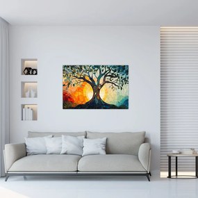 Obraz – Mozaika – slnko a strom I. (90x60 cm)