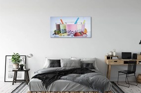 Obraz na skle Mliečne koktaily s ovocím 100x50 cm