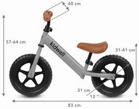 Balančný bicykel Kidwell REBEL 12" s EVA kolesami a nastaviteľným sedlom
