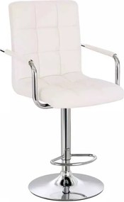 LuxuryForm DESIGN Barová stolička VERONA na striebornom tanieri - biela