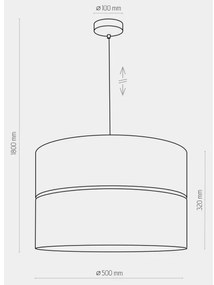 Luster na lanku HILTON 1xE27/25W/230V mosadz/čierna