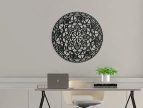 drevko Drevená mandala Kruh Rozmer obrazu: 44,5 x 44,5 cm, Farba dekorácie: Čierna