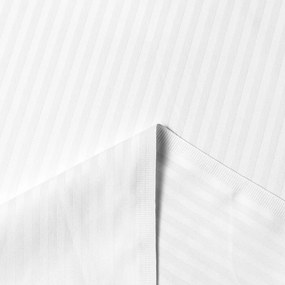 Biante Damaškový oválny obrus Atlas Grádl DM-012 Biely - tenké pásiky 2 mm 140x160 cm