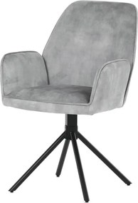 Jedálenská stolička zamatová, sivá HC-511 SIL4