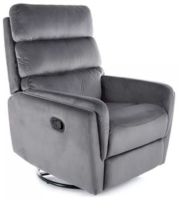 Polohovacie kreslo Belfort Velvet, sivá