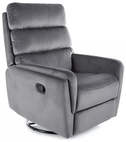 Polohovacie kreslo Belfort Velvet, sivá