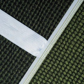 Super strečové poťahy NIAGARA zelená sedačka s otomanom vpravo (š. 200 - 300 cm)