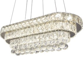 Toolight Toolight, Krištáľové závesné stropné svietidlo LED 102W + diaľkové ovládanie APP417-CP, chrómová, OSW-65015