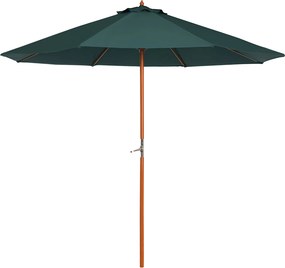 Outsunny Drevený slnečník 2,5 m Tmavozelený | Aosom