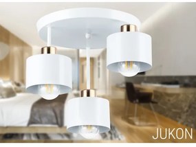 Luster na tyči 3xE27/35W/230V pr. 30 cm biela/zlatá