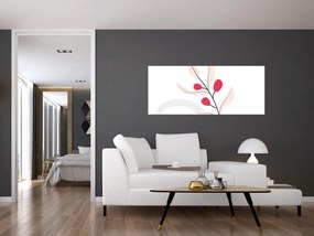 Obraz - Ružová florálna abstrakcia N⁰3 (120x50 cm)