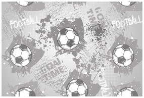 Samolepiaca tapeta futbalová lopta v šedom