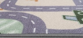 Vopi, AKCIA: 👣🛡️133x133 cm Detský kusový koberec Scanroad 39 - neúčtujeme odrezky z role - obšitý zo všetkých strán + protišmyková, šíře, viacfarebná, filc, detská izba