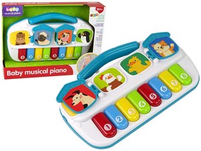 Lean Toys Detský farebný klavír - zvieratká