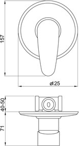 Novaservis Titania Smart Sprchová podomietková batéria, chróm, 98050,0