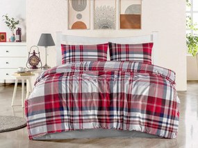 Obliečky flanelové Karo červené 200x140cm+90x70cm TiaHome